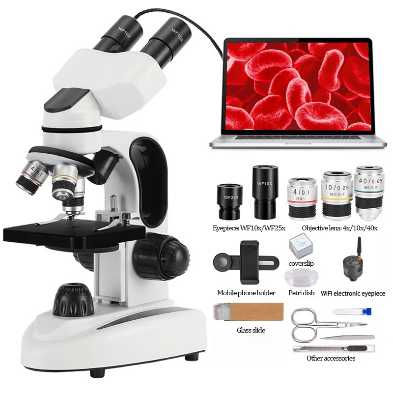 Microscope Compound 40X - Microscopio Binoculare Composto 40X-1000X con Doppia