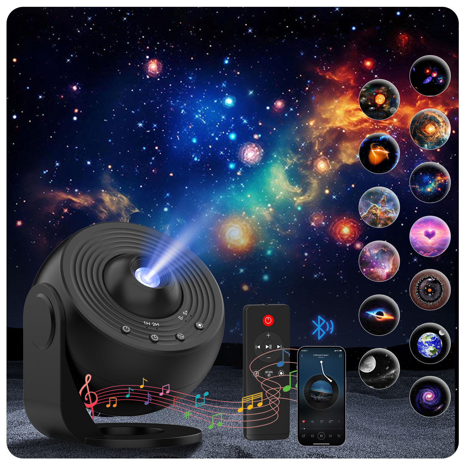 Planetarium Projector Home - Proiettore di Stelle Galaxy Pro, Luce